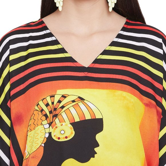 Women Beach Kaftan Gown Tribal Printed Cover Up for Summer Dress by Gypsie Blu - Picture 7 of 9